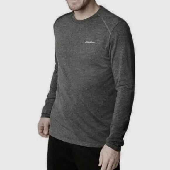 Eddie Bauer Men’s Long Sleeve Shirt, FreeDry, Gray, Medium - Picture 1 of 11